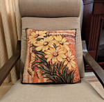 Декоративный гобеленовый чехол для интерьерной подушки Желтые Ромашки 47*47