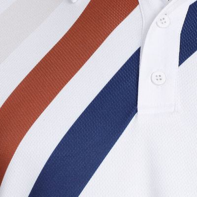 Мужское теннисное поло Quiet Please Retro Stripe Tournament Polo Men - White