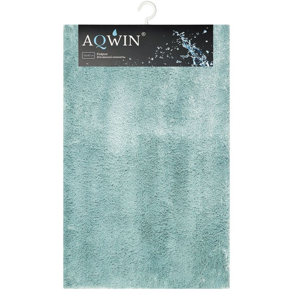 Коврик для ванной, 0.5х0.8 м, ПЭ, голуб, Aqwin, Велюр, TR1551LB