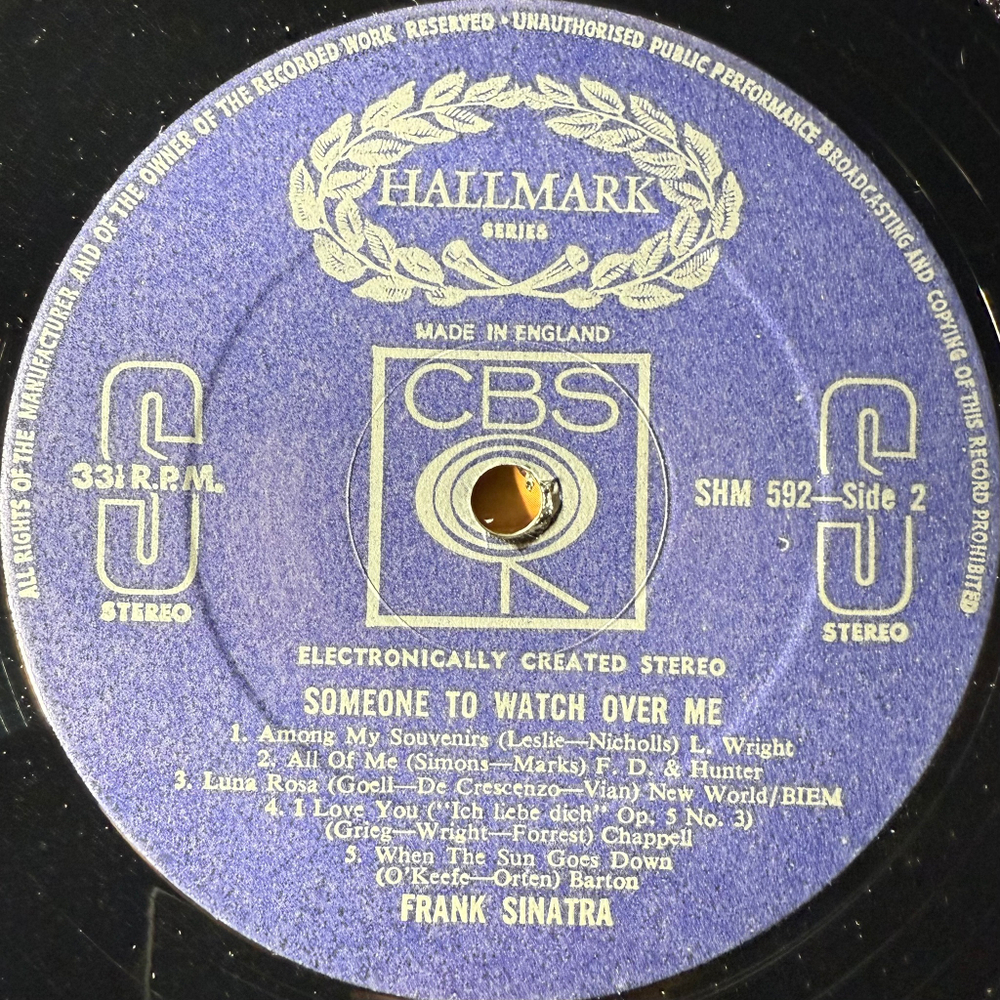 Frank Sinatra - Someone To Watch Over Me (Англия 1968г.)