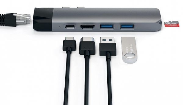 USB-хаб Satechi Aluminium Type-C Pro Hub Adapter with Ethernet ST-TCPHEM (Space Grey)