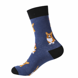 Носки р.35-40 "Cute Animals" Корги Синие