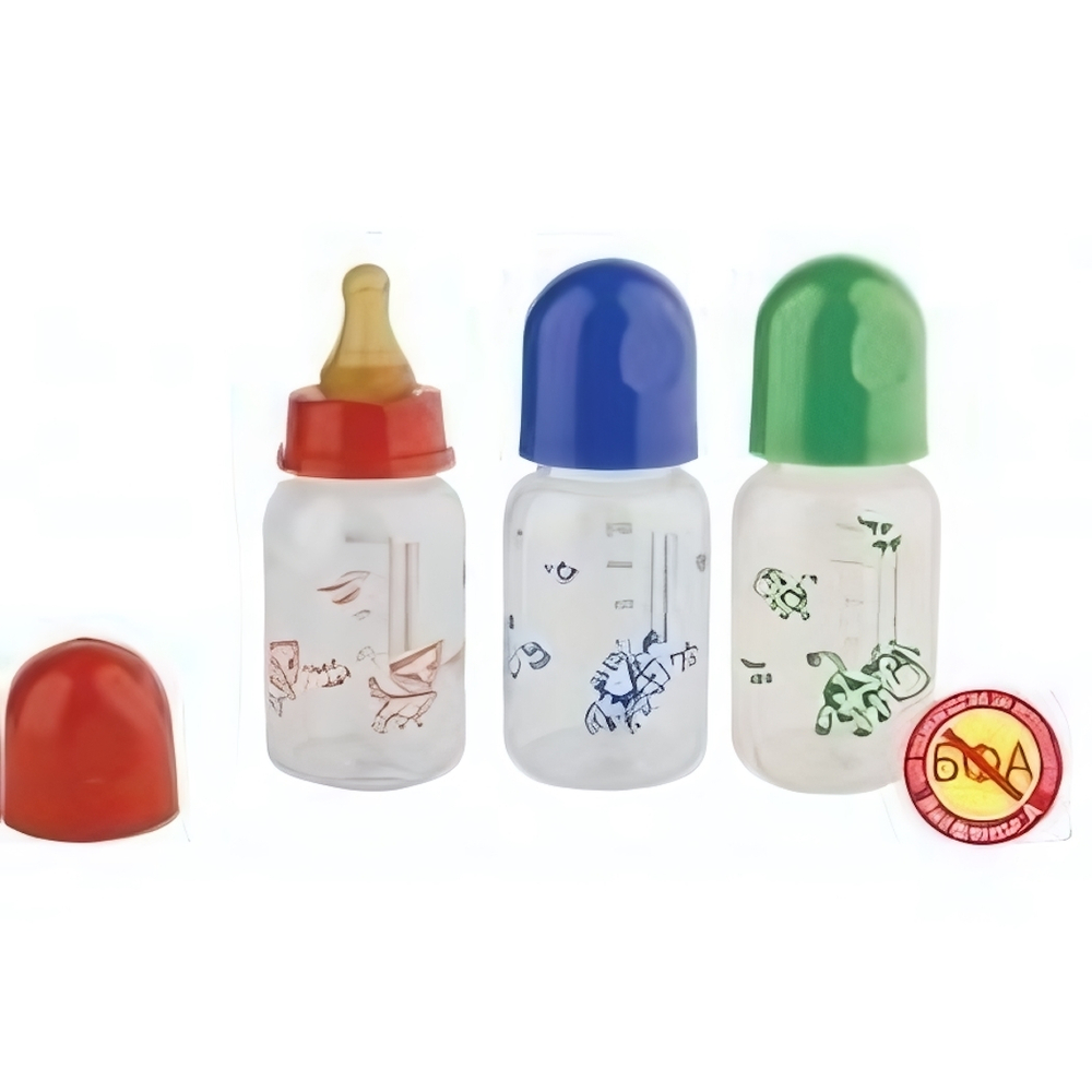 Бутылочка с латексной соской 125мл. (Курносики)
