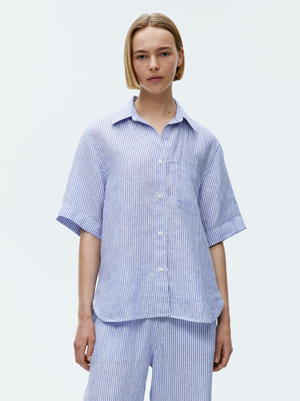 ARKEТ ЛЬНЯНАЯ РУБАШКА, СИНИЙ/БЕЛЫЙ