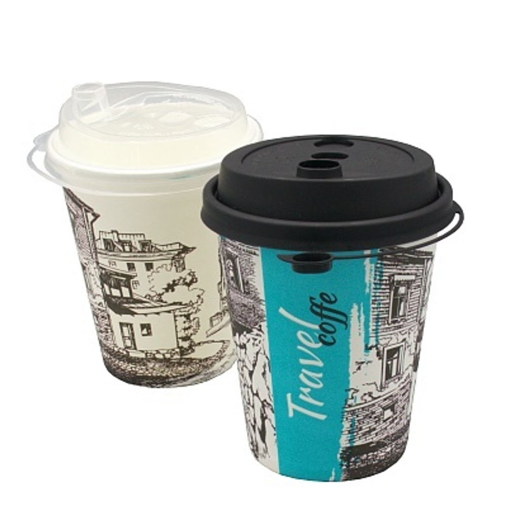 Стаканы бумажные однослойные 200/260мл "Город лайт" SP9 (50/1000шт)