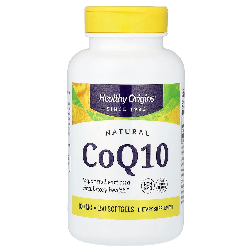Healthy Origins, натуральный коэнзим Q10, 100 мг, 150 капсул