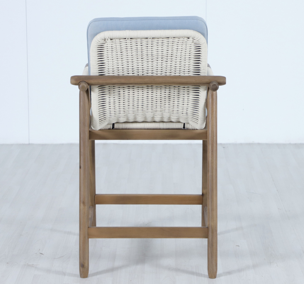 Комплект барной мебели на 4 персоны Tagliamento Apoyo, грецкий орех, голубой