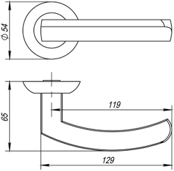 Ручка раздельная R.AR54.ALFA (ALFA AR) 140mm CP-8 хром