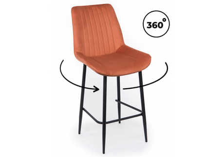 Барный стул Woodville Седа 360 терракотовый (zd 432), черный np, ножки черные