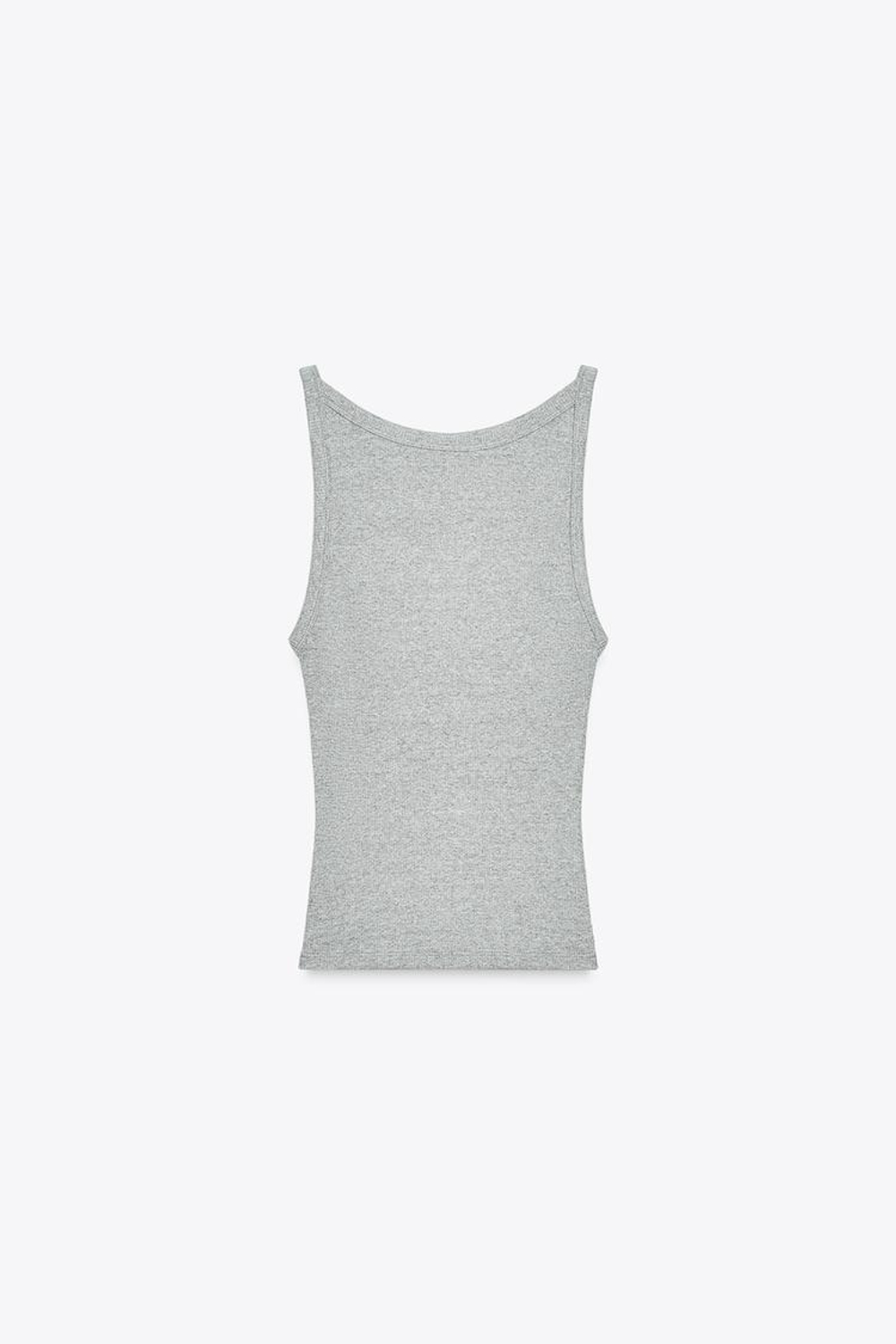 ZARA ТОП ХАЛТЕР В РУБЧИК, СЕРЫЙ МЕЛАНЖ