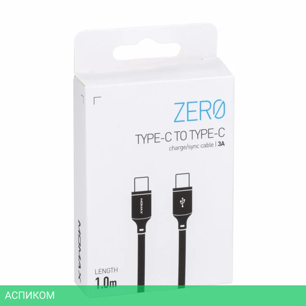 Кабель Momax Zero DC16D USB-C/USB-C 1м Black