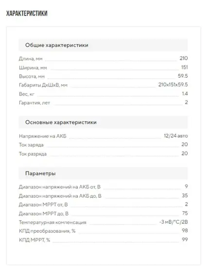 Контроллер заряда Delta (SmartWatt) MPPT 2420