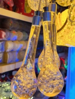 Гирлянда для улицы БАХРОМА «Ледяная капля» ш3,5* в0,6/0,8 м (8 насадок h-18 см), прозр. пров, пост.свечение,IP-65, 220v,Теплый белый