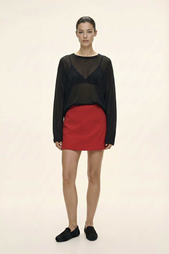 Лонгслив из трикотажа прямого силуэта