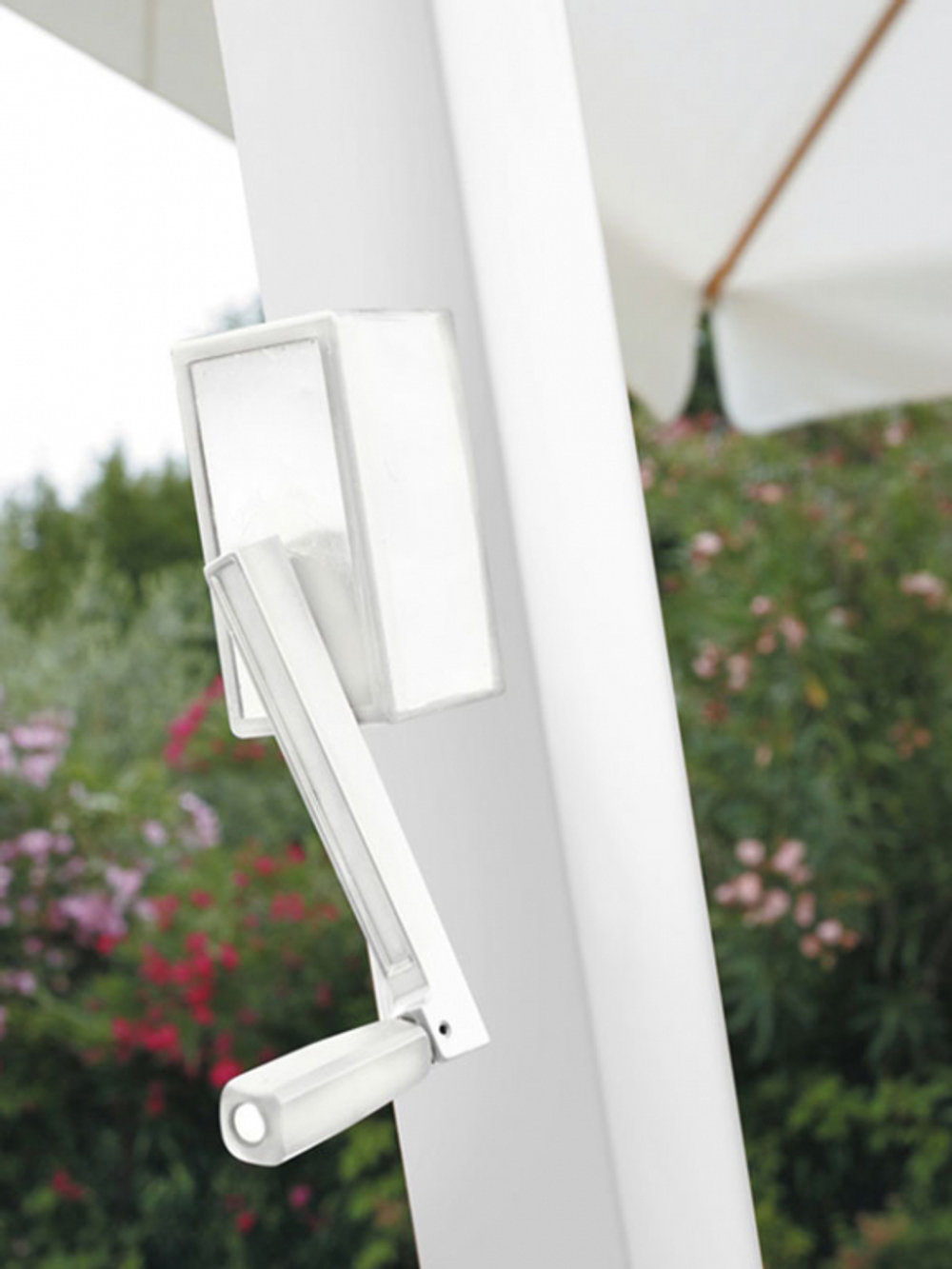 Зонт профессиональный 3х4 м Scolaro Rimini Braccio, белый, серо-коричневый