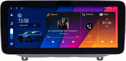 Магнитола для Hyundai Santa Fe 4 2018-2021 - Canbox H-Line 0420 монитор 12.3" QLED в стиле MERCEDES на Android 10, ТОП-процессор, CarPlay, 4G SIM-слот