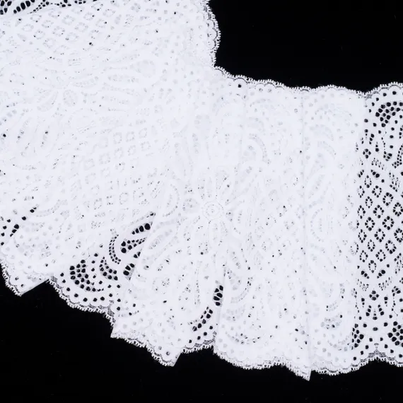 Кружево эластичное белое 23 см, Китай