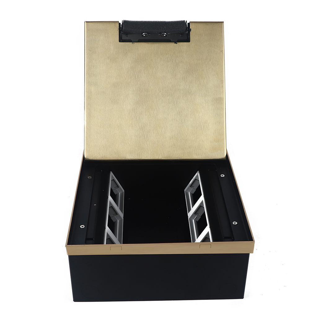 Лючок в пол 18 мод. (6 мод. 45х45 мм. + 6 мод. 22.5х45 мм.) верт. установка,  латунь