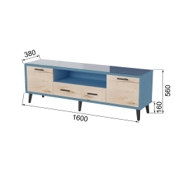 Тумба ТВ Ланс 1,6, Светло-голубой