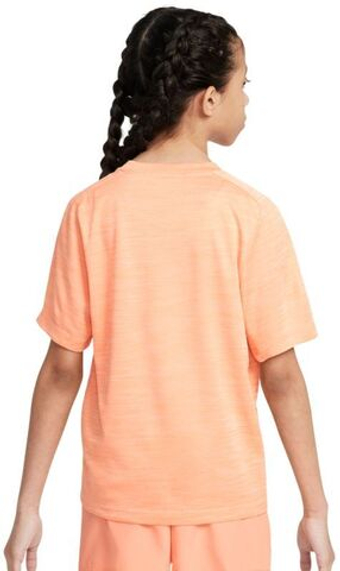 Футболка для мальчика теннисная Nike Boys Multi Dri-FIT Short-Sleeve Top - apricot agate/washed coral/white