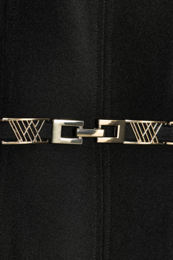 ZARA МИНИ-ПЛАТЬЕ С ЗОЛОТЫМ РЕМНЕМ, ЧЕРНЫЙ