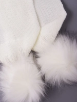 Шарф зимний вязаный с помпонами для детей