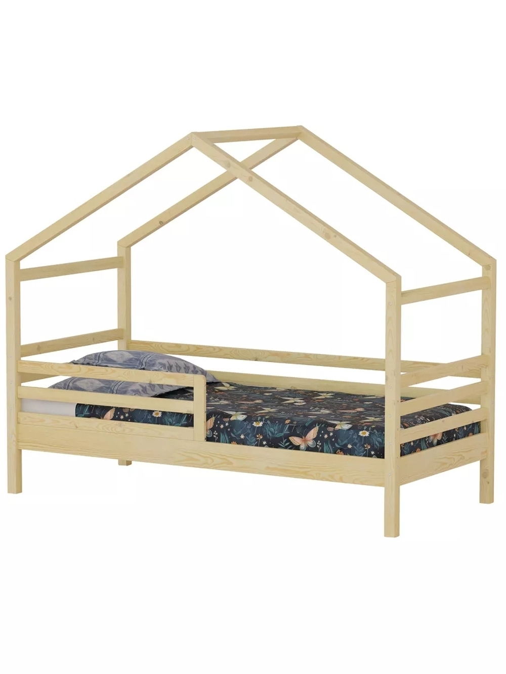 Кровать домик односпальная 90х200, в лаке