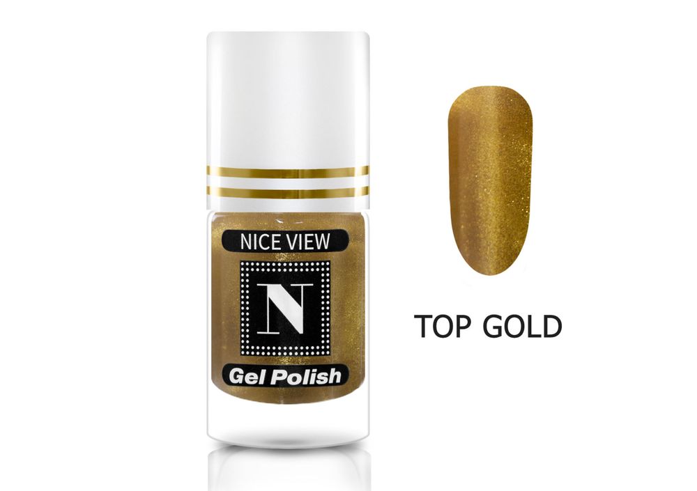 Nice View Покрытие дя ногтей Top Gold, 7 мл