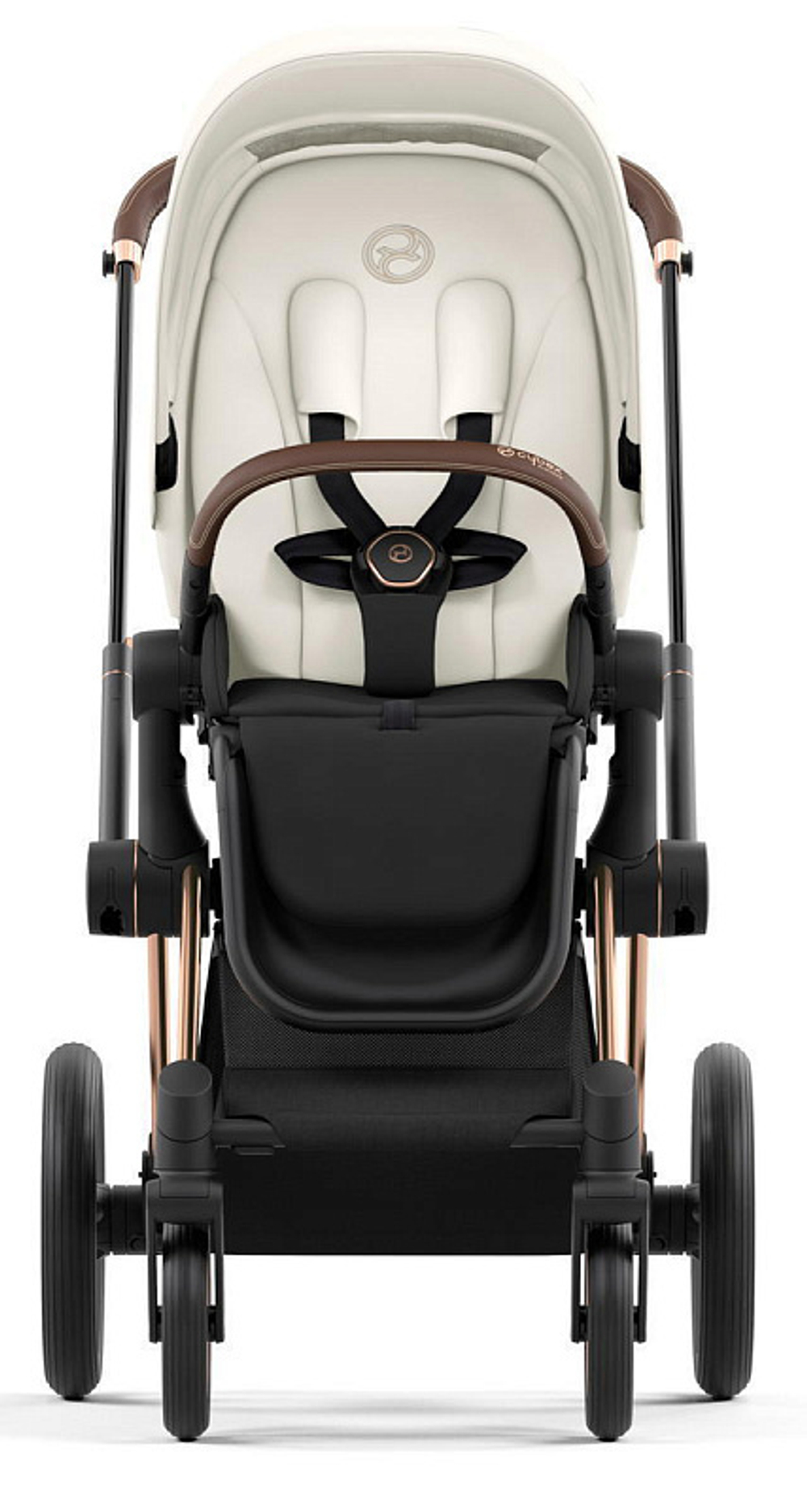 Коляска 3 в 1 Cybex Priam IV Rosegold complete и автокресло Cloud T i-Size Peach Pink Plus Off White