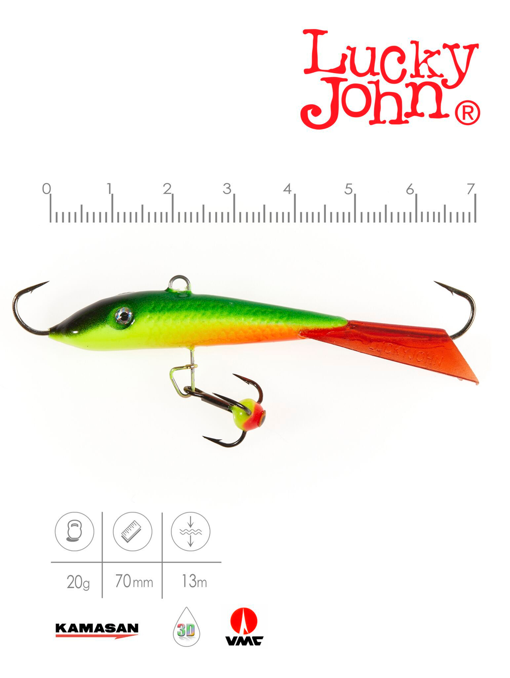 Балансир LUCKY JOHN Fin №5 (+тройник), цвет 26RT, арт. 71513-26RT