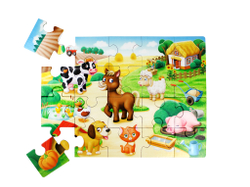 Пазлы "First puzzle Кто живет в деревне? 20 элементов"