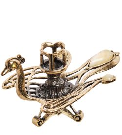 Народные промыслы AM-3054/1 Подсвечник «Жар-птица» (латунь, янтарь)