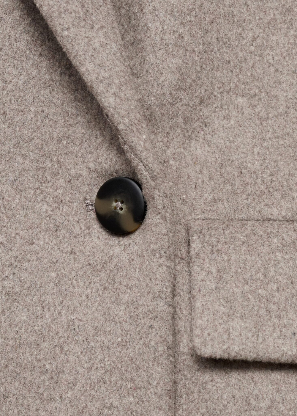 MANGO Двубортное шерстяное пальто, светло-коричневый