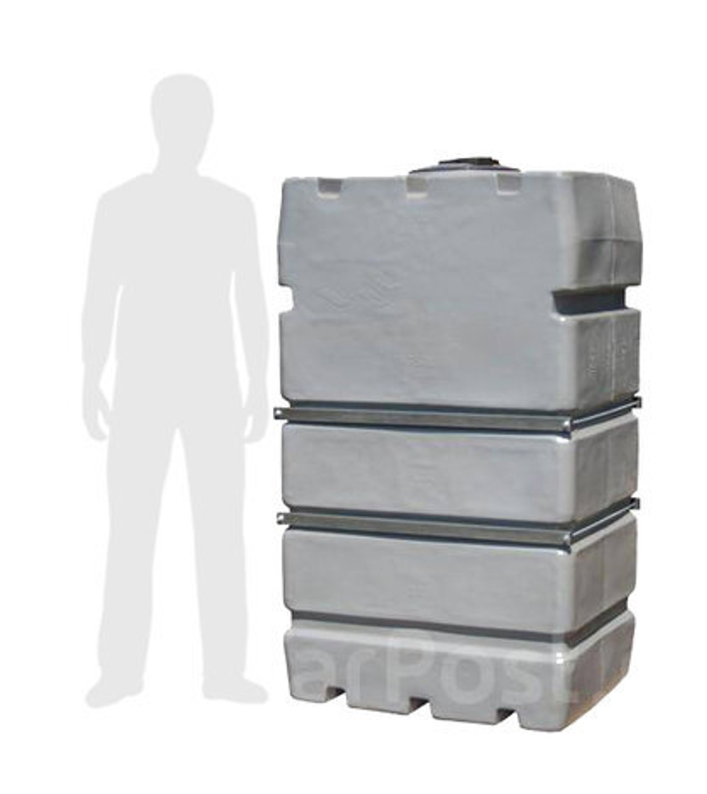 Емкость в металлической обрешётке ЕмВП  Экогрупп ДВ 1000 л. (1040 л.) вертикальный (1700x740x1000см;желтый) - арт.561113