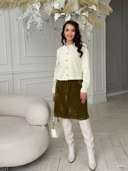 Юбка трапеция из фактурного бархата