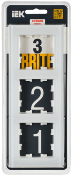 BRITE Рамка 3-местная РУ-3-2-Бр стекло белый матовый IEK