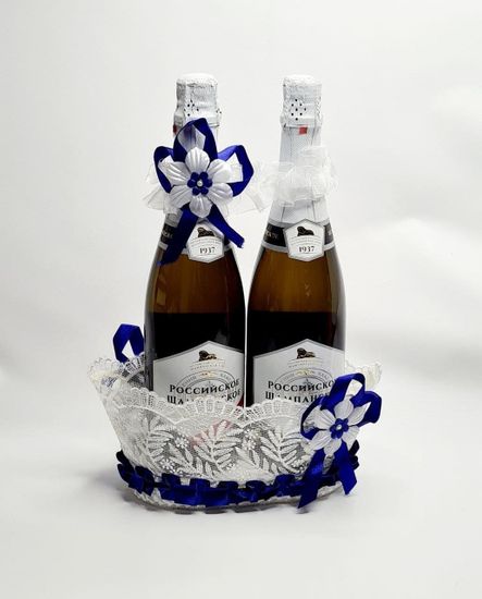 Декор для двух бутылок свадебного шампанского Жених и Невеста
