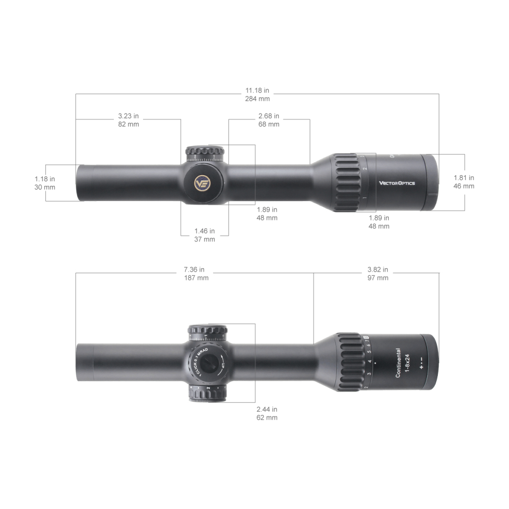 Оптический прицел Vector Optics Continental 1-8x24 ( Сетка VEC-T8M / с подсветкой )