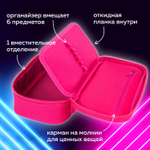 Пенал-косметичка BRAUBERG 1 отделение органайзер полиэстер 22х11 5x6 см красный (2 штуки в упаковке)