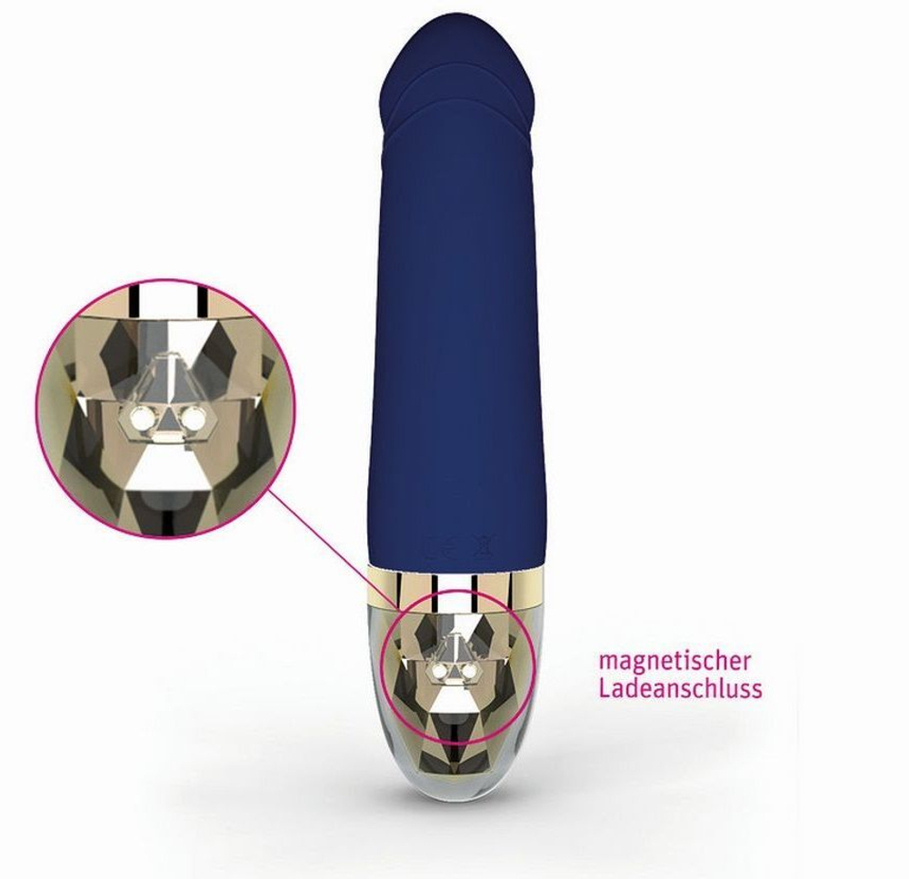 Синий вибратор для G-точки Real Deal Neal - 16,5 см. (Цвет: синий)