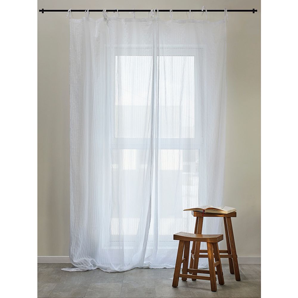 Тюль из хлопка белого цвета из коллекции Essential, 140х290 см