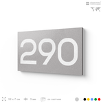 Номер на дверь 290, табличка на дверь для офиса, квартиры, кабинета, аудитории, склада, серая 120х70 мм, Айдентика Технолоджи