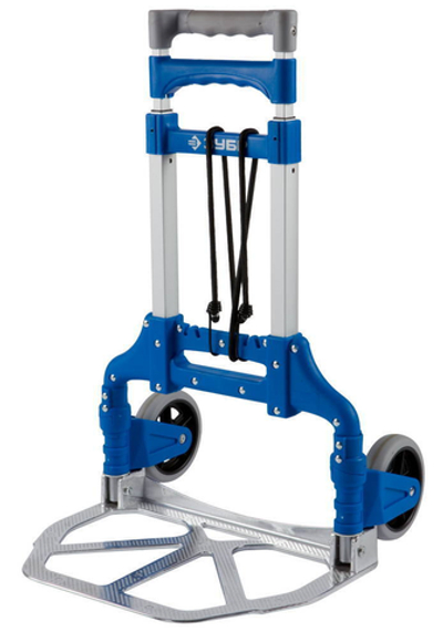 ЗУБР ТР-60, до 60кг, каркас и платформа из алюминия, платформа 39х28 см, колеса d13 см, вес 3.2кг, складная хозяйств тележка, Профессионал (38750-60)