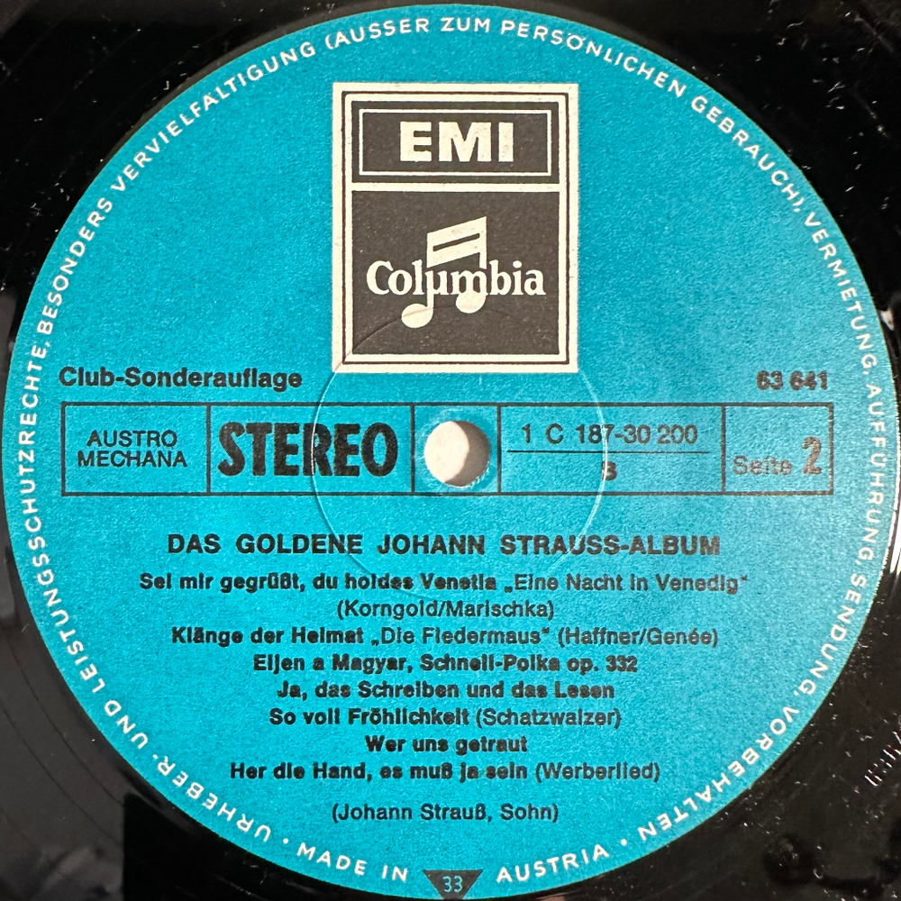Золотой альбом Иоганна Штрауса 2LP (Австрия 1974г.)