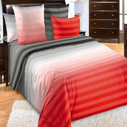 Комплект постельного белья "ВЛ. ТУМАННОЕ УТРО (КРАСНЫЙ)", перкаль, 100% хлопок.