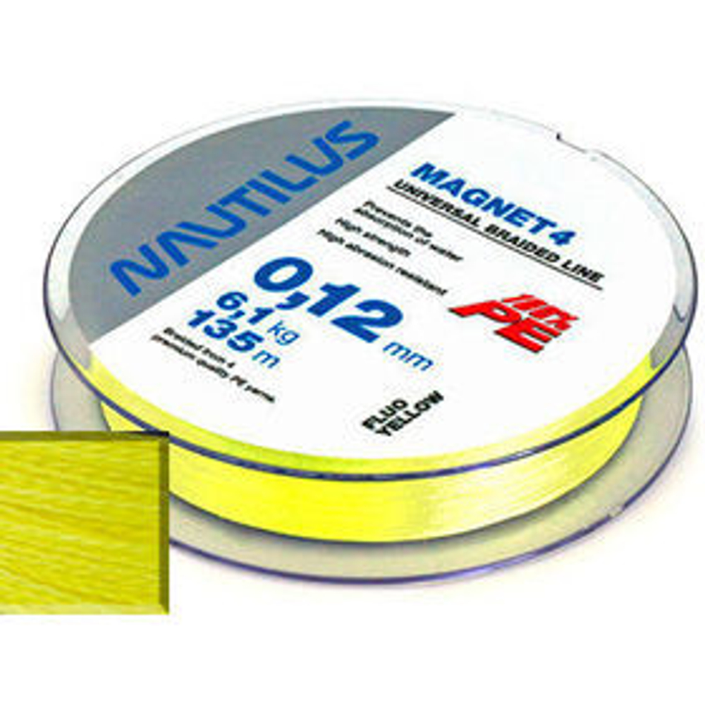 Плетеный шнур Nautilus Magnet 4 Yellow d-0,15 6,1кг 135м