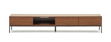 Vedrana Тумба под ТВ из орехового шпона со стальными ножками 195 x 35 см цвет натуральный