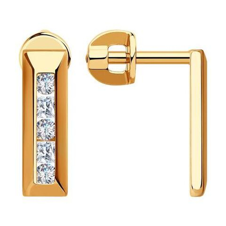 Серьги из золота с фианитами