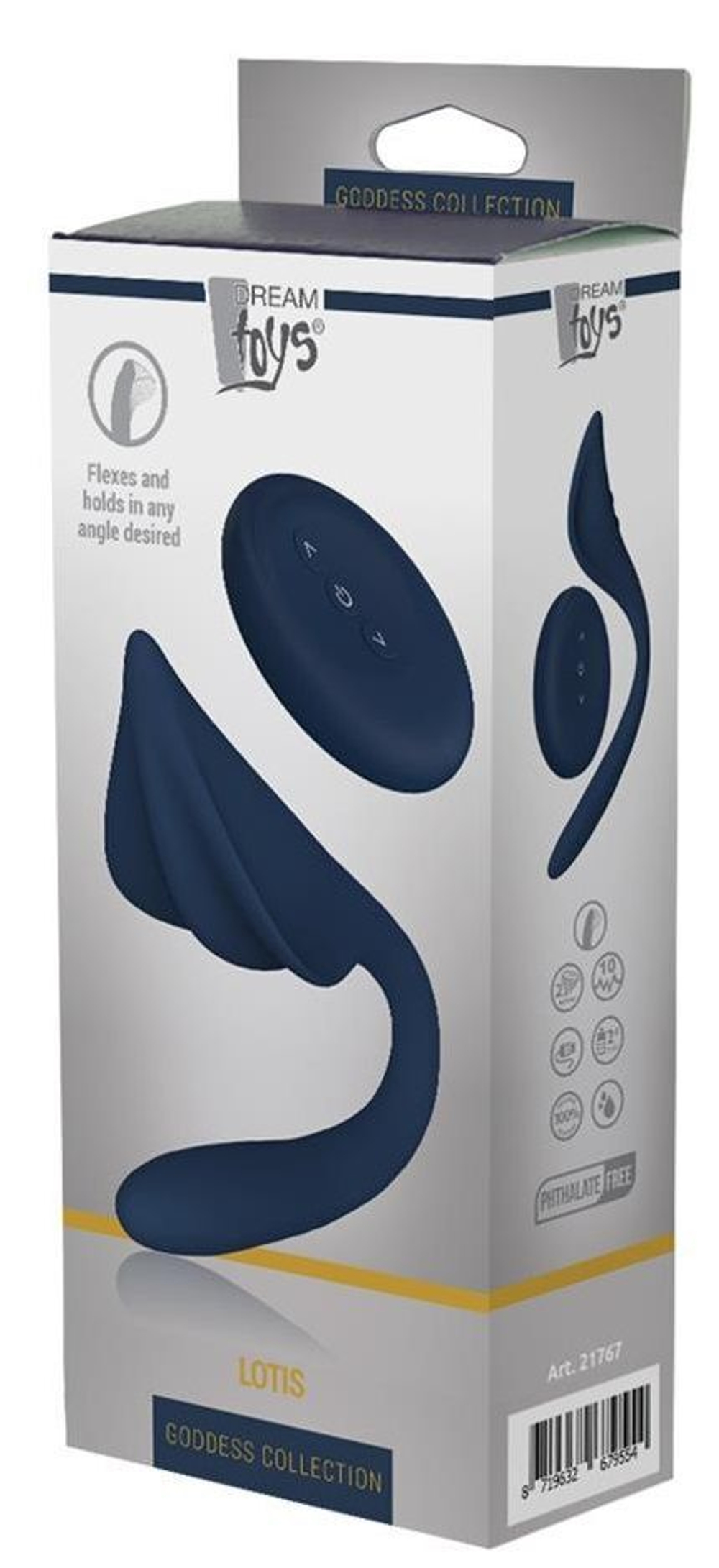 Синий вибромассажер для пар Lotis - 20,2 см. (Цвет: синий)