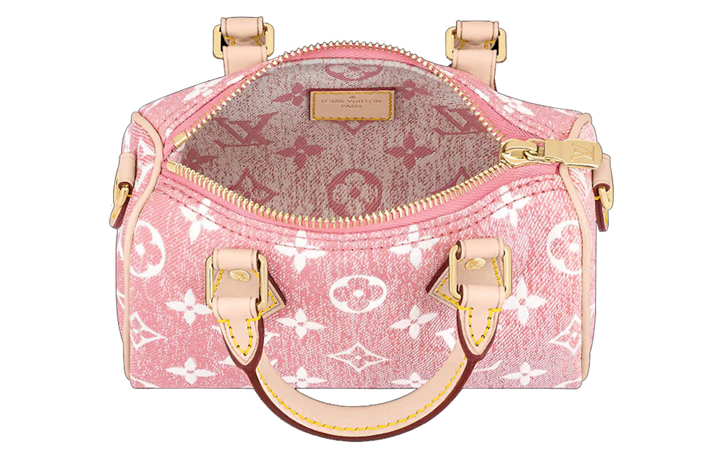 LOUIS VUITTON Nano Speedy Denim Jacquard Pink